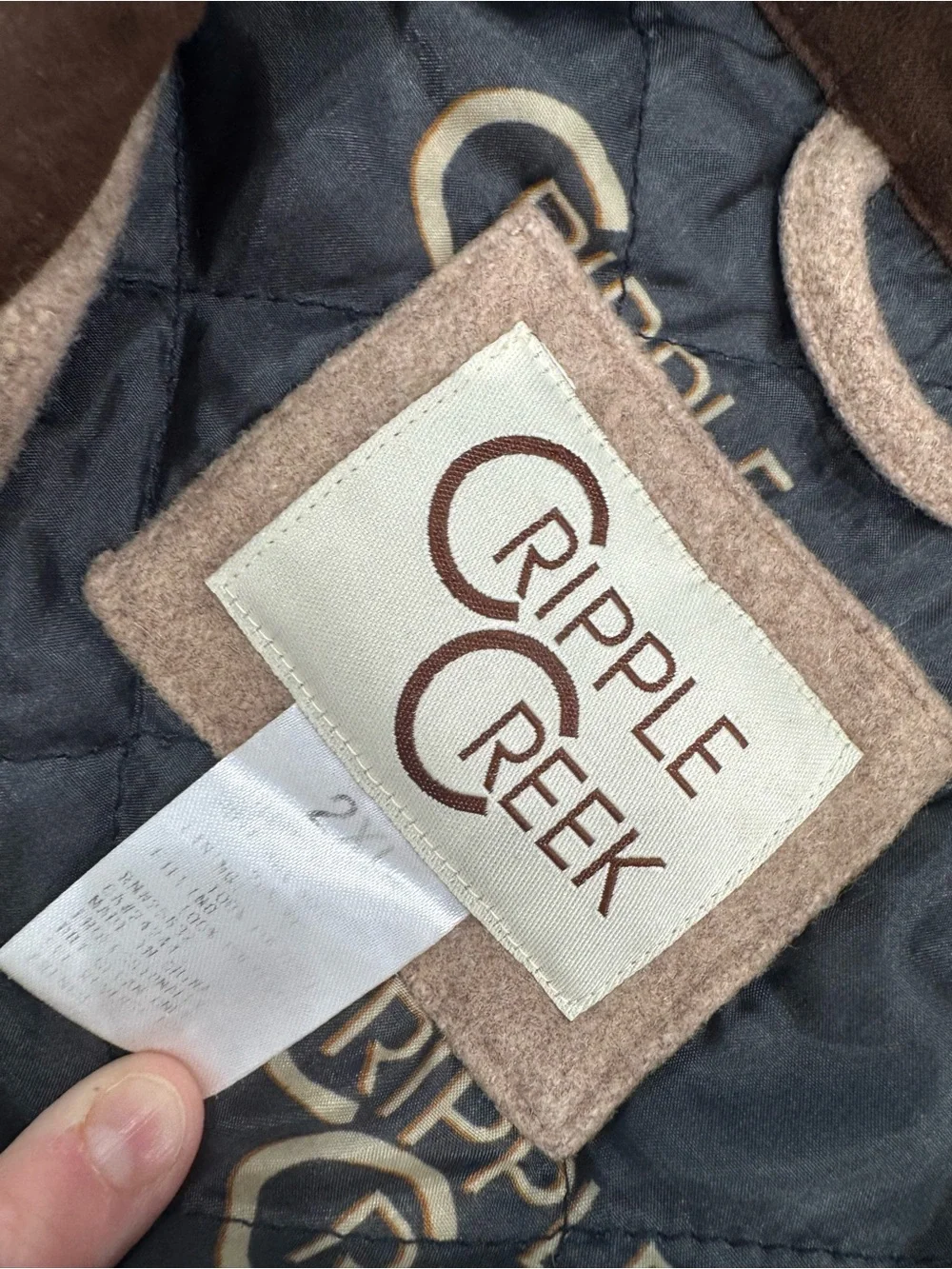CRipple Creek Men's Tan Wool-Blend Vest with Contrast Collar